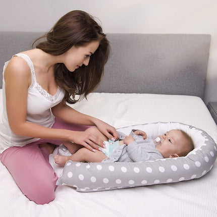 80x50cm Portable Baby Travel Crib Bed With Soft Bumper For Newborns | Syndmart