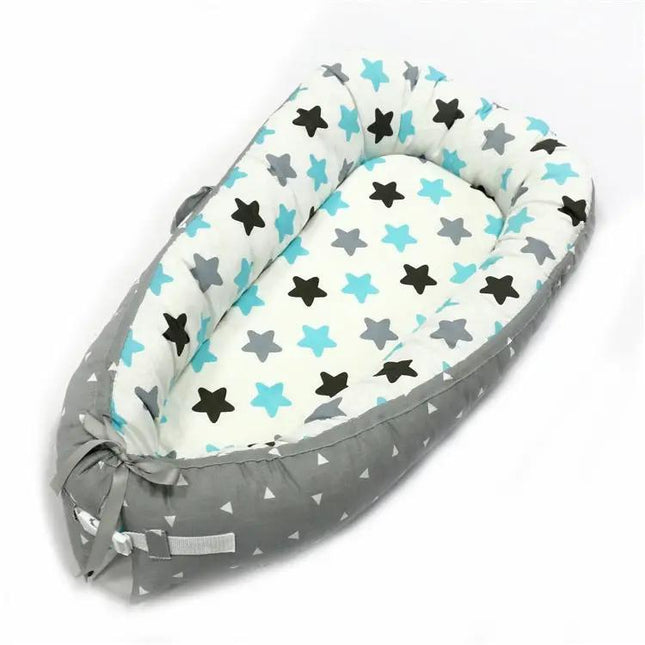 80x50cm Portable Baby Travel Crib Bed With Soft Bumper For Newborns