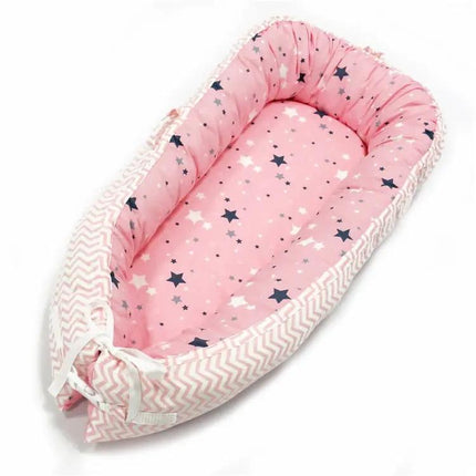 80x50cm Portable Baby Travel Crib Bed With Soft Bumper For Newborns | Syndmart