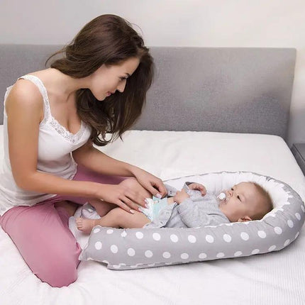 80x50cm Portable Baby Travel Crib Bed With Soft Bumper For Newborns