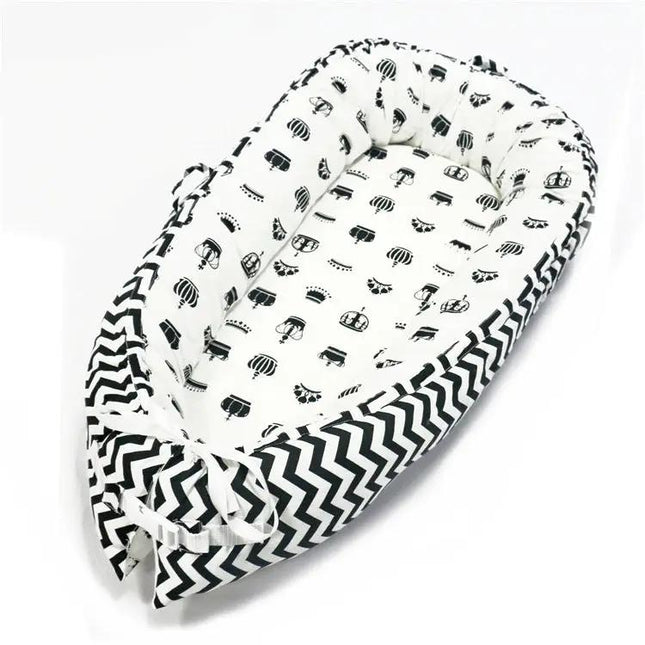80x50cm Portable Baby Travel Crib Bed With Soft Bumper For Newborns