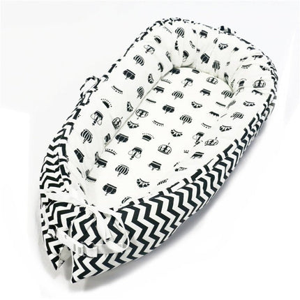 80x50cm Portable Baby Travel Crib Bed With Soft Bumper For Newborns | Syndmart