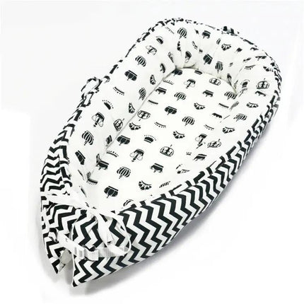80x50cm Portable Baby Travel Crib Bed With Soft Bumper For Newborns | Syndmart