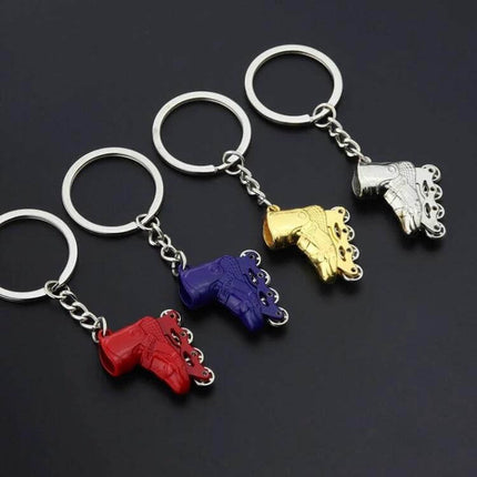 Creative Simulation Skates Keychain Red Everyday Accessory - compact red aluminum alloy die-cast skate keychain for keys or bags