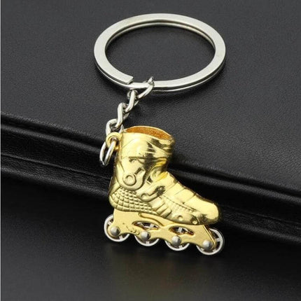 Creative Simulation Skates Keychain Red Everyday Accessory - compact red aluminum alloy roller skate keychain for keys, bags, or small gift
