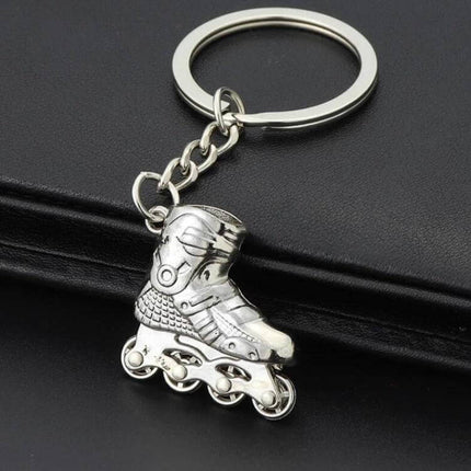 Creative Simulation Skates Keychain Red Everyday Accessory - compact red aluminum alloy skate keychain for keys, bags, or small gifts