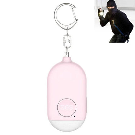 Rechargeable Personal Safety Alarm with Flashlight for Daily Protection - compact pink keychain SOS alarm with built-in flashlight for self-defense