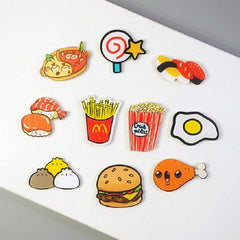 Set of 5 Cheerful Cartoon Food Magnetic Fridge Notes and Reminders