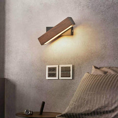 Lámpara de pared para dormitorio, sencilla y giratoria, luz cálida de noche