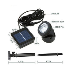 Solar-Powered Dual-Use LED Spotlight for Pool and Garden Enhancement