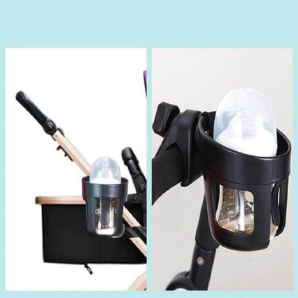 Universal Stroller Cup Holder for Most Carriages and Bottles - durable ABS cup and bottle holder attached to stroller handle