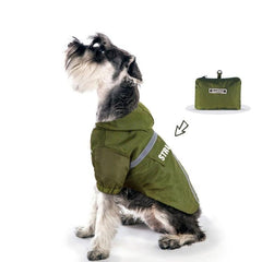 Waterproof Hooded Pet Raincoat with Reflective Stripes - Foldable and Stylish Dog Apparel