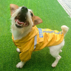 Waterproof Hooded Pet Raincoat with Reflective Stripes - Foldable and Stylish Dog Apparel