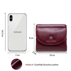 Cartera de piel auténtica para mujer, monedero de moda, monedero para mujer, minicartera de mano