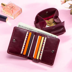 Stylish Genuine Leather Women's Wallet - Compact Coin Purse & Mini Clutch for Everyday Use