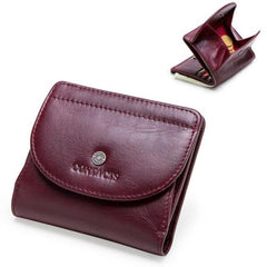 Stylish Genuine Leather Women's Wallet - Compact Coin Purse & Mini Clutch for Everyday Use