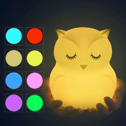 Soft Silicone Night Light for Children's Bedroom Decor - cute cat-face 7-color breathing silicone lamp, gentle glow for bedtime, easy to hold