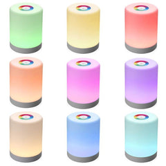 Smart RGB Touch Control Dimmable LED Bedside Lamp with Rechargeable Battery and Portable Design