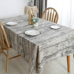 Chic Rustic Linen Table Cover with Wood Grain Pattern - Elegant Dust-Resistant Protection for Dining and Events 50x70cm