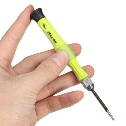 Versatile 7 in 1 Screwdriver Kit for Phone and Computer Repairs - compact green precision screwdriver held for phone and laptop repair