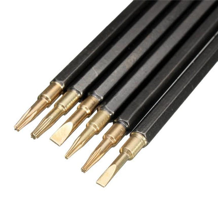 Versatile 7 in 1 Screwdriver Kit for Phone and Computer Repairs showing seven precision chrome vanadium bits for smartphone and laptop disassembly