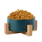 15.5cm/850ml Single Bowl With Wooden Stand / Green