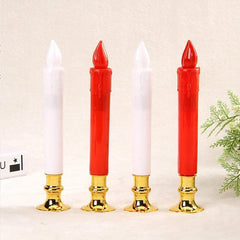 Set of 2 Elegant Flameless Long Plastic Electronic Candles