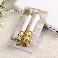 Set of 2 Elegant Flameless Long Plastic Electronic Candles