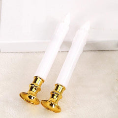 Set of 2 Elegant Flameless Long Plastic Electronic Candles