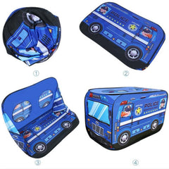 Kids Play Tent - Fire Truck, Police Car, and School Bus Adventure House