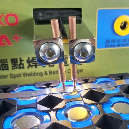 SUKKO LED Pulse Spot Welder for Battery and Metal Repairs welding lithium battery tabs with precision tips preventing overheating