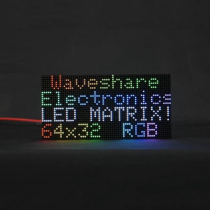 Waveshare RGB LED Matrix Panel for Vibrant Color Displays - 64x32 RGB LED matrix showing multicolor text and graphics