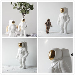 Cosmic Spaceman Ceramic Vase for Dried Flowers - Unique Tabletop Decor