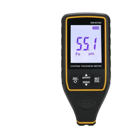 SNDWAY Gauge for Measuring Car Paint Thickness and Coating showing 55.1 µm reading on large 2.0-inch screen, ideal for inspectors and car owners