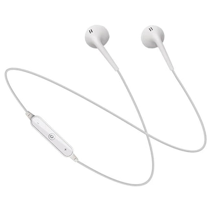 Sport Neckband Earphones With Mic For Running And Commuting white Bluetooth neckband with magnetic earbuds and inline mic for jogging