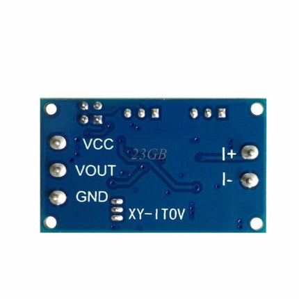 Current to Voltage Signal Conversion Module for Electronics blue PCB board showing VCC VOUT GND terminals and input terminals