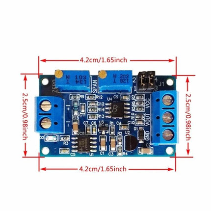Current to Voltage Signal Conversion Module for Electronics compact PCB module with screw terminals and adjustment trimmers