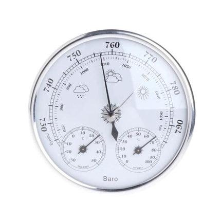 Wall Hanging Three-In-One Weather Station Thermometer, Hygrometer, Barometer stainless steel analog wall-hung thermometer hygrometer barometer