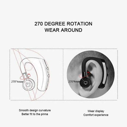 Circe K5 Bluetooth Earphone With Ear Hook For Commuting showing 270 degree rotation wear around design and ear fit