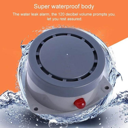 Portable Sound and Light Alarm for Water Leak Detection - compact waterproof ABS unit with loud 120dB alert for kitchen and bathroom leaks
