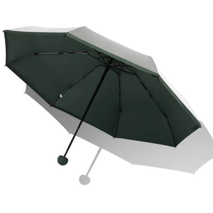 Compact Mini Pocket Umbrella for Everyday Sun and Rain Protection - dark green compact umbrella, lightweight 260g, folds to fit bag or pocket