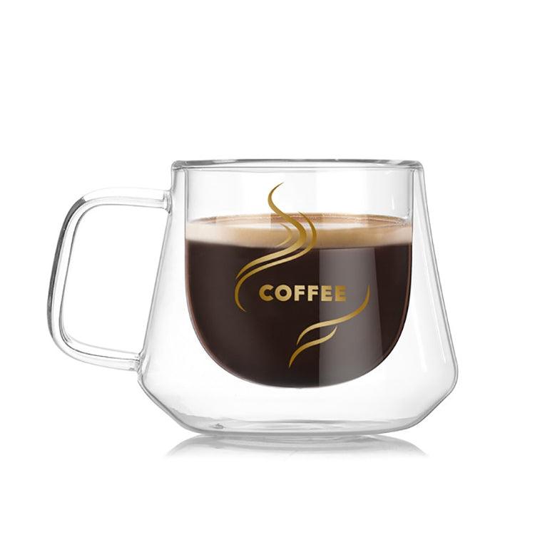 Elegant Double-Walled Insulated Coffee Glass - Perfect for Home and Office