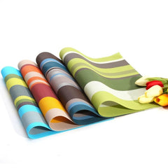 Stylish Heat Resistant PVC Stripe Placemats - Set of 2 for Safe and Elegant Dining