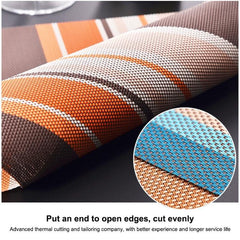 Stylish Heat Resistant PVC Stripe Placemats - Set of 2 for Safe and Elegant Dining