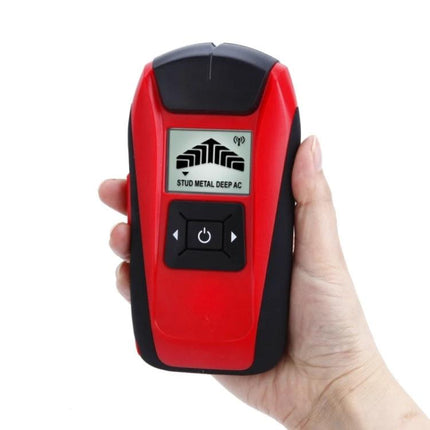 G120 Wall Detector for Scanning Hidden Metals and Wires in Walls handheld red detector showing stud metal deep AC display