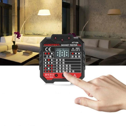 Practical Socket Voltage Tester for Home Electrical Safety - handheld socket voltage tester checking outlet voltage 48V-250V in living room