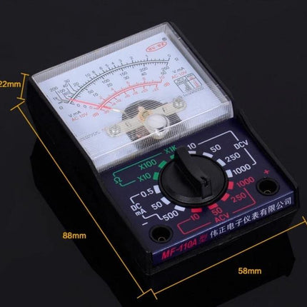 Portable Handheld Digital Multimeter for Home Use compact analog handheld meter showing dial and measurement scales, ideal for basic home electrical testing