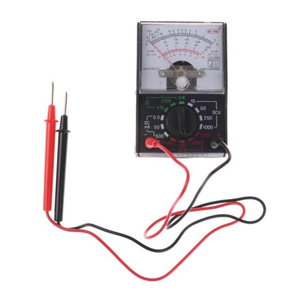 Portable Handheld Digital Multimeter for Home Use - compact analog meter with red and black probes for testing voltage current and resistance