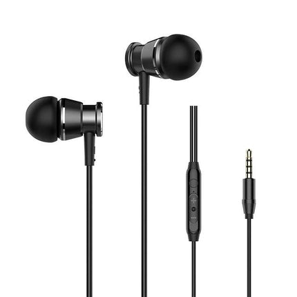 Langsdom Wired In Ear Earphones For Commuting And Calls black wired 3.5mm earphones with mic remote and secure in-ear hooks