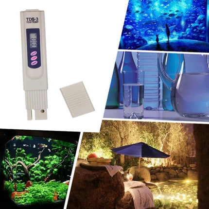 Portable Digital TDS Meter for Drinking Water Quality Testing - handheld TDS-3 meter with cap, testing water for aquariums, tap water and pools